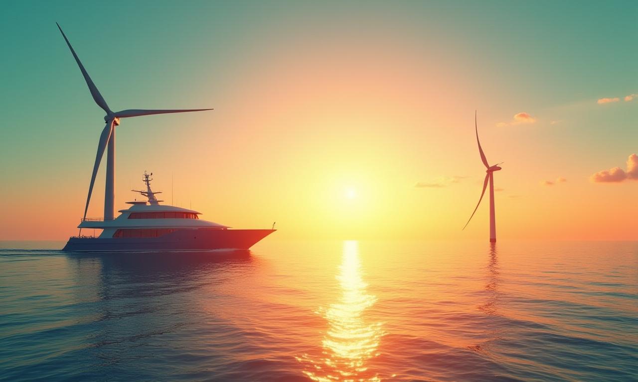 Windkracht en zeilboot op zee